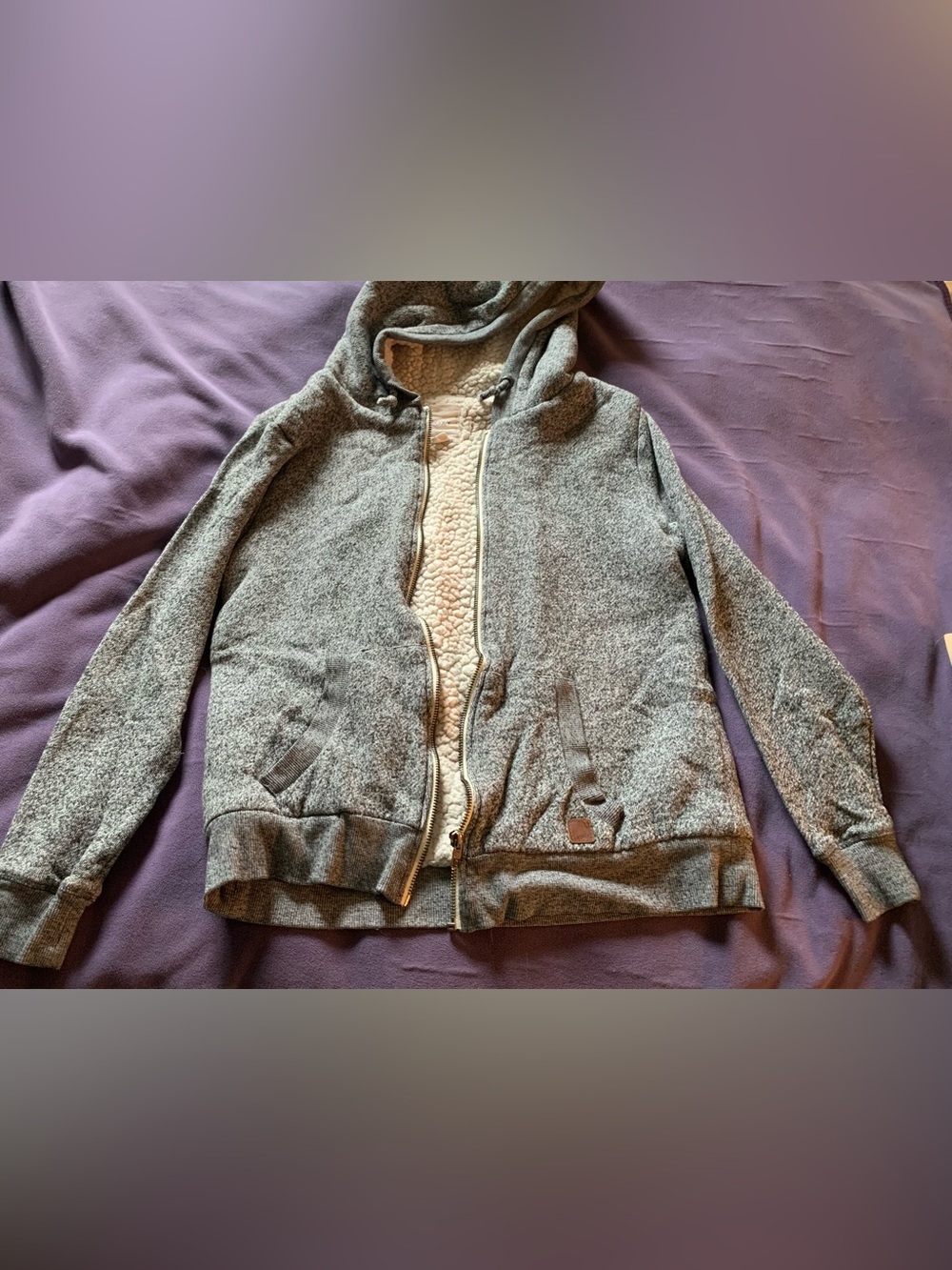 Vintage Y2K Roxy Tripping Sherpa Lined Full Zip Hoodie For Girls Size M